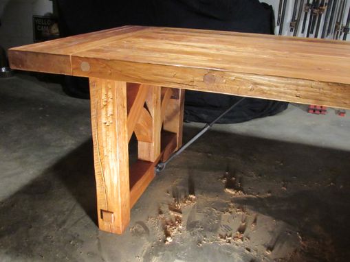 Custom Made Solid Cherry Reclaimed Beam Farm/ Barn Style Table