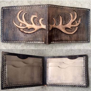 Custom Made Leather Antler Wallet