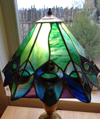 Custom Made Peacock Feather Lamp
