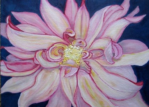 Custom Made Creamy Pink Dahlia Painting