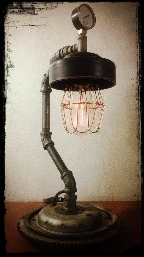 Hand Made Upcycled Automotive Parts Lamp by Retro Steam Works