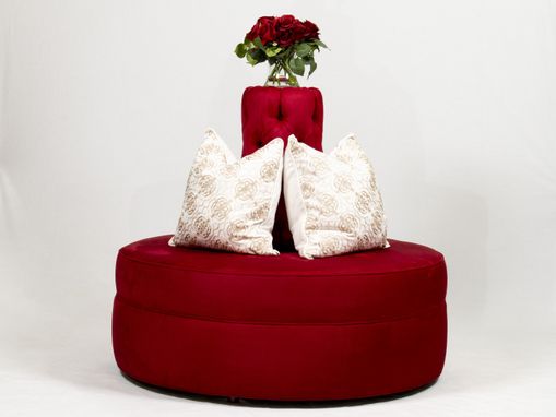 Custom Made Small Round Circle Settee Sofa Couch In Microfiber