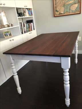 Custom Made Walnut Farm Table With Turned Legs