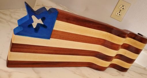 Custom Made Waving American Flag Cutting Board/Serving Tray