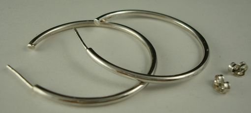 Custom Made Sterling Silver Hoops.