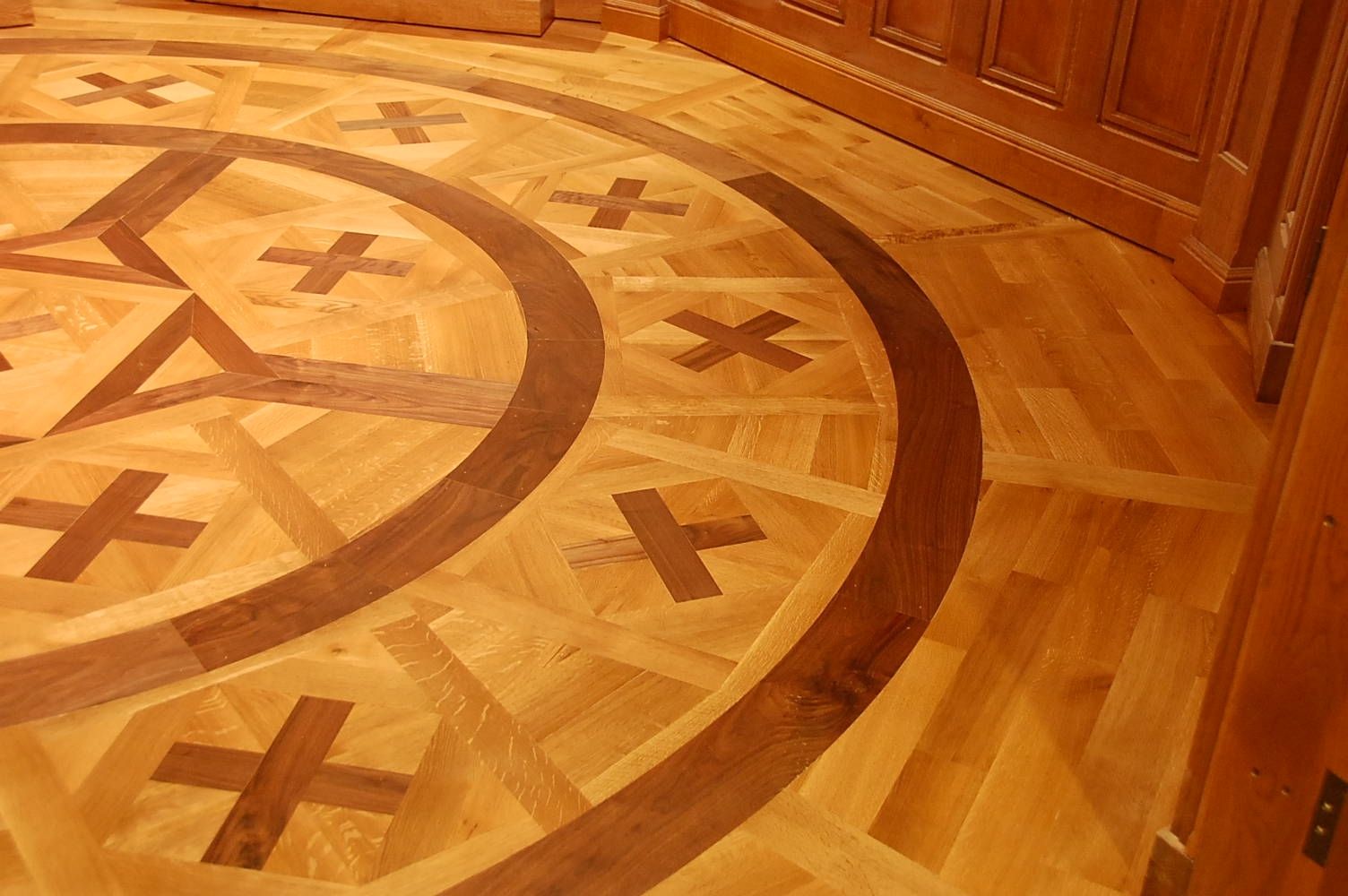 Custom Made Decorative Wood Floor Inlay by Corey Wood Works