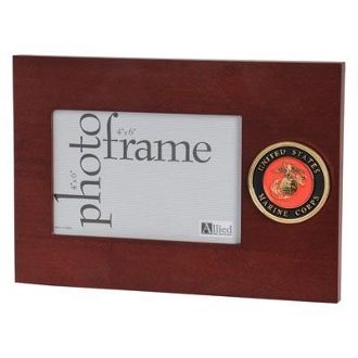 Custom Made U.S. Marine Corps Medallion Desktop Picture Frame