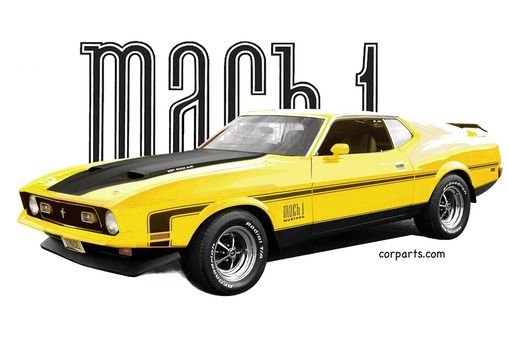 Custom Made Mustang Mach 1 T-Shirt Car Art