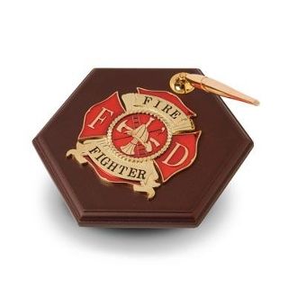 Custom Made Firefighter Medallion Pen Holder