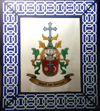 Custom Made Stained Glass Hand Painted Crests And Religious Images