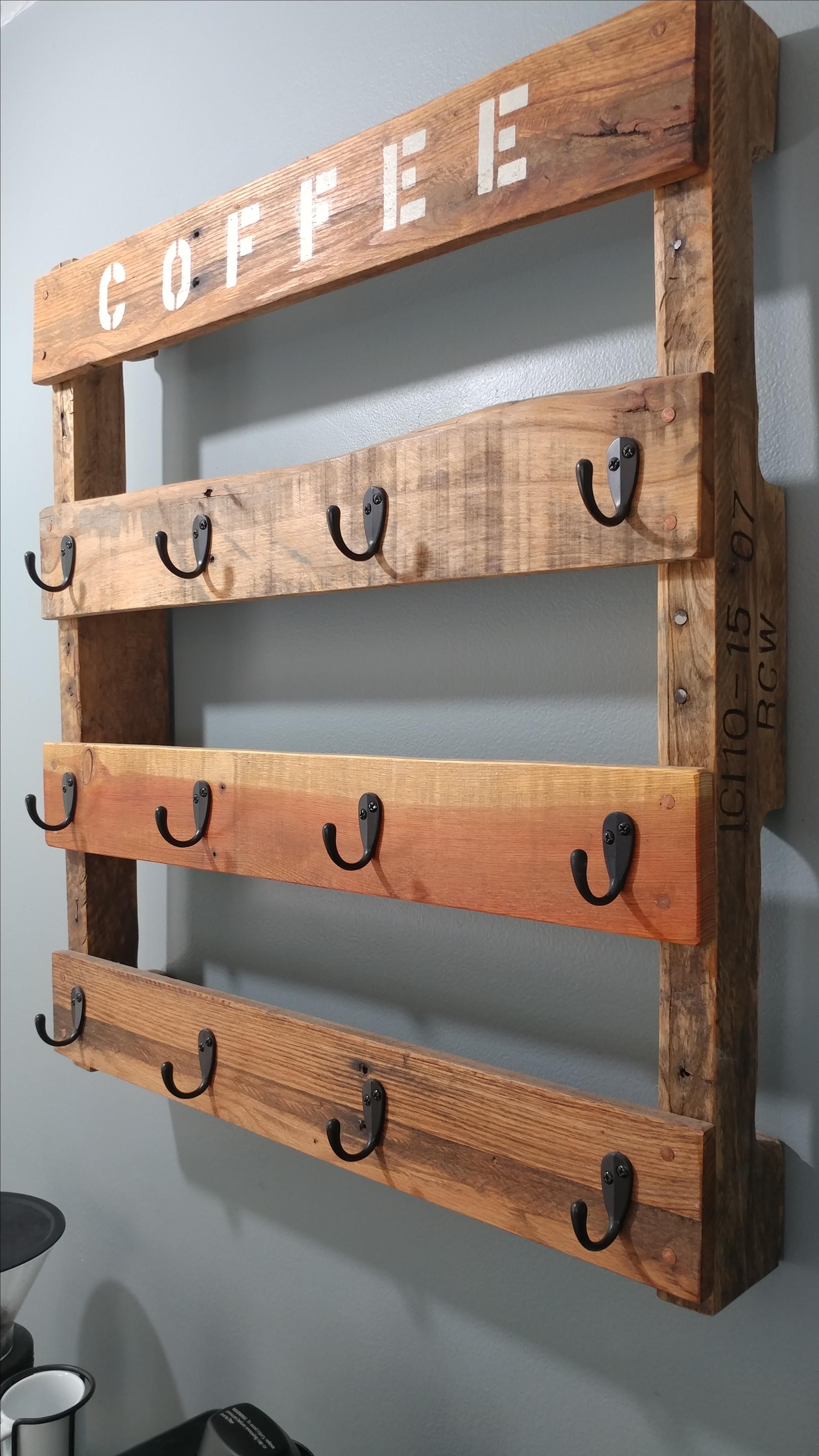 Hand Crafted Pallet Wood Coffee Cup Holder by Richards