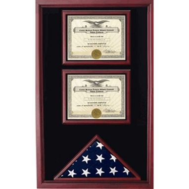 Custom Made 2 Documents Flag Display Cases