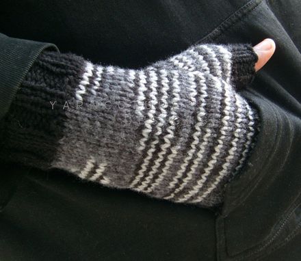 Custom Made Shades Of Gray / Fingerless Gloves For Men