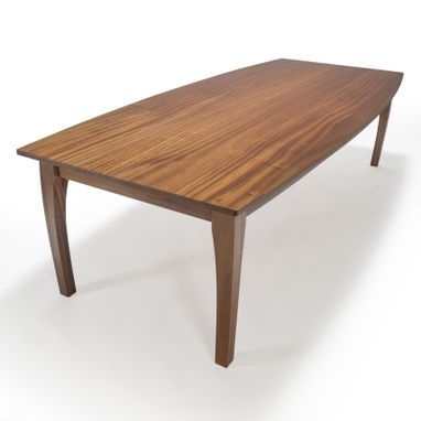 Custom Made Dining Table, Oval Dining Table, Solid Wood Dining Table, Mahogany, Boat Shape Top