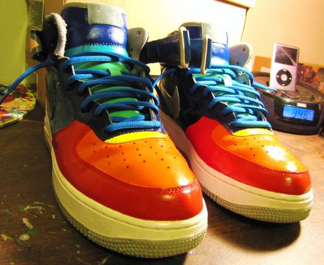 Custom Made Hand Painted Nike "Space Jam" Air Force 1 Mid Customs
