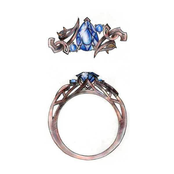 Sure to get a WoW, this World of Warcraft inspired ring features an alexandrite and sweeping lines resembling Illidan’s warglaives.