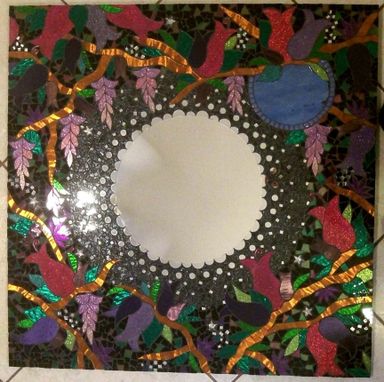 Custom Made Mosaic Mirror Large Glitter Stained Glass 30 X 30
