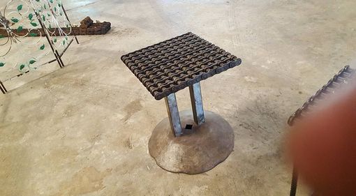 Custom Made Industrial Bar Stool Made From Salvaged Roller Chain By Raymond Guest