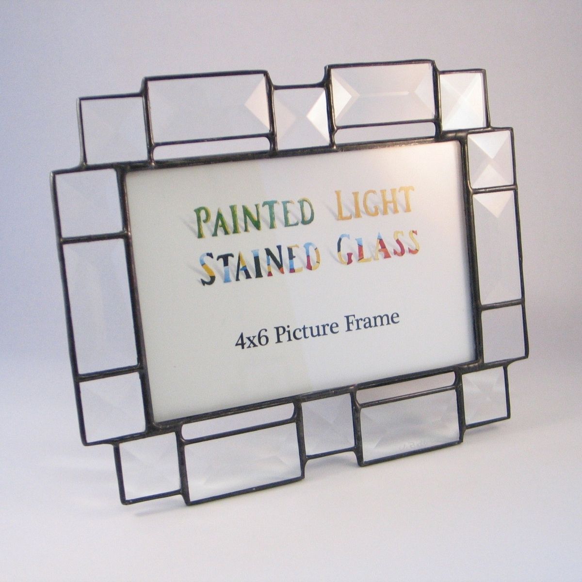 Hand Made 4x6 Stained Glass Bevel Picture Frame by Painted Light