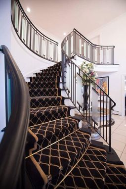 Custom Made Contemporary Wrought Iron Interior Railing With Frosted Glass