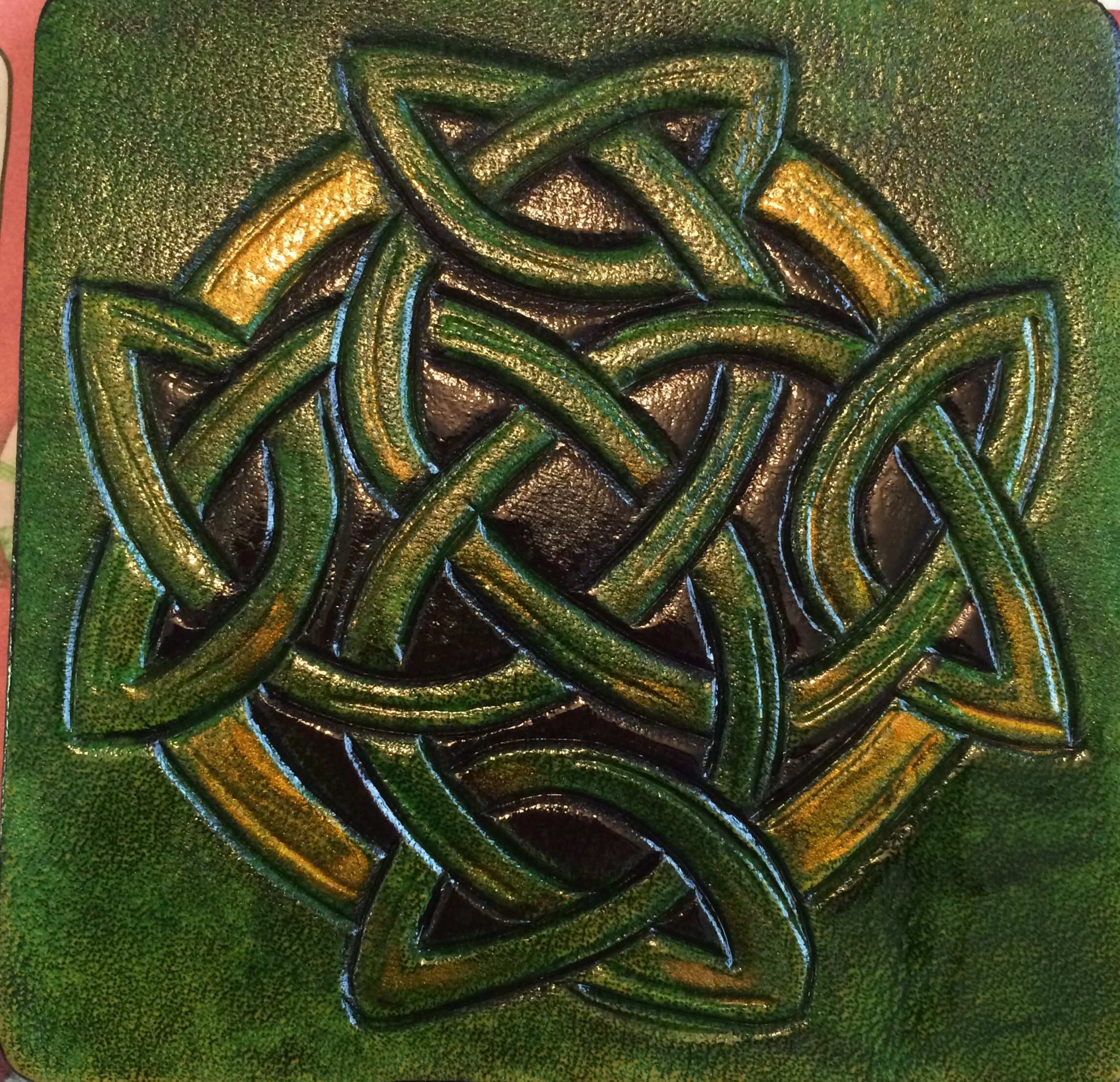 Buy Hand Crafted Celtic Knot Leather Coasters, made to order from Saxon ...