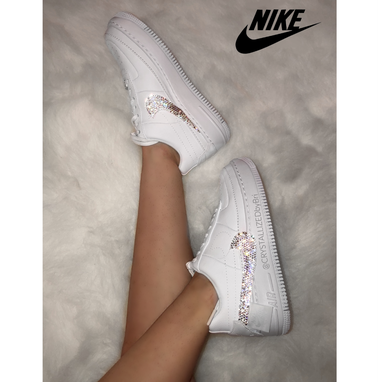 Custom Made Nike Crystallized Air Force 1 Women's Sneakers Bling Genuine European Crystals Bedazzled