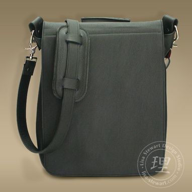 Custom Made Leather & Suede Messenger Long Laptop Ipad Tech Bag