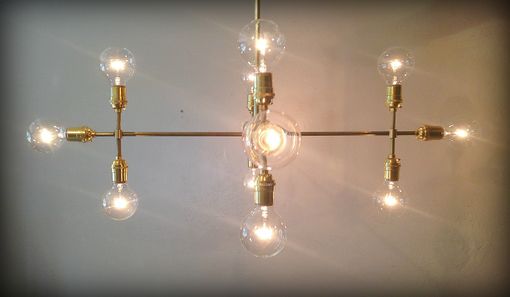 Custom Made Modern Contemporary Light Sculpture - Multiple Light Edison Bulb Chandelier Lamp