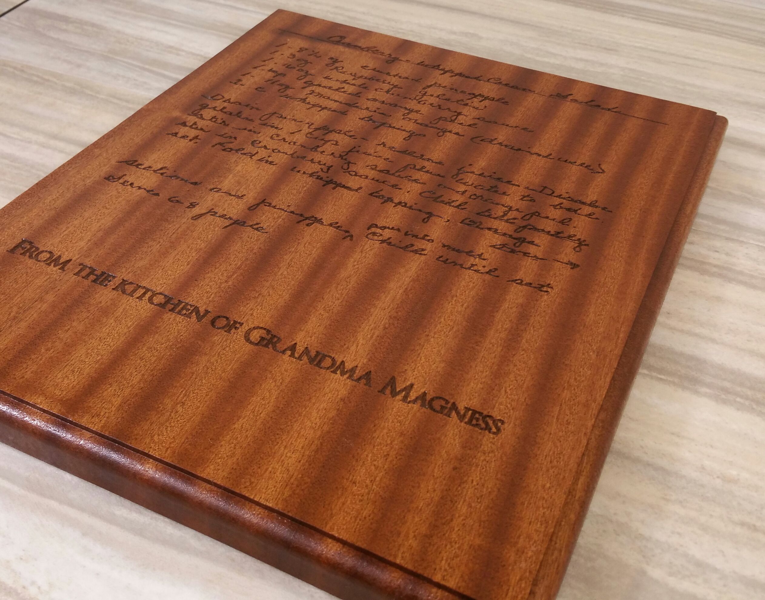 Custom Laser Engraved Sapele Mahogany Cutting Board by Ehandcarved ...