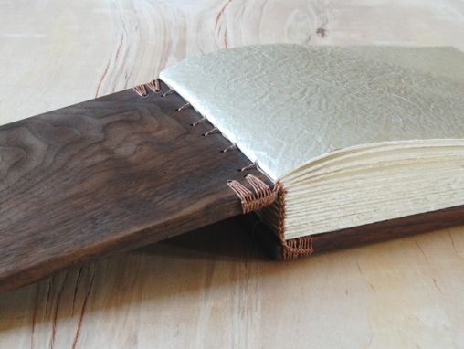 Custom Made Wood Wedding Guest Book - Black Walnut