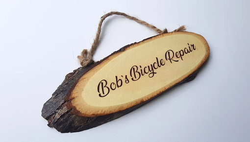 Custom Made Rustic Sign, 23 To 28cm (9 To 11 Inches) Long, Natural Wood, Multiple Font Styles