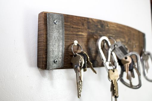 Custom Made Wall Mounted Magnetic Key Holder - Habere - Made From Retired California Wine Barrels