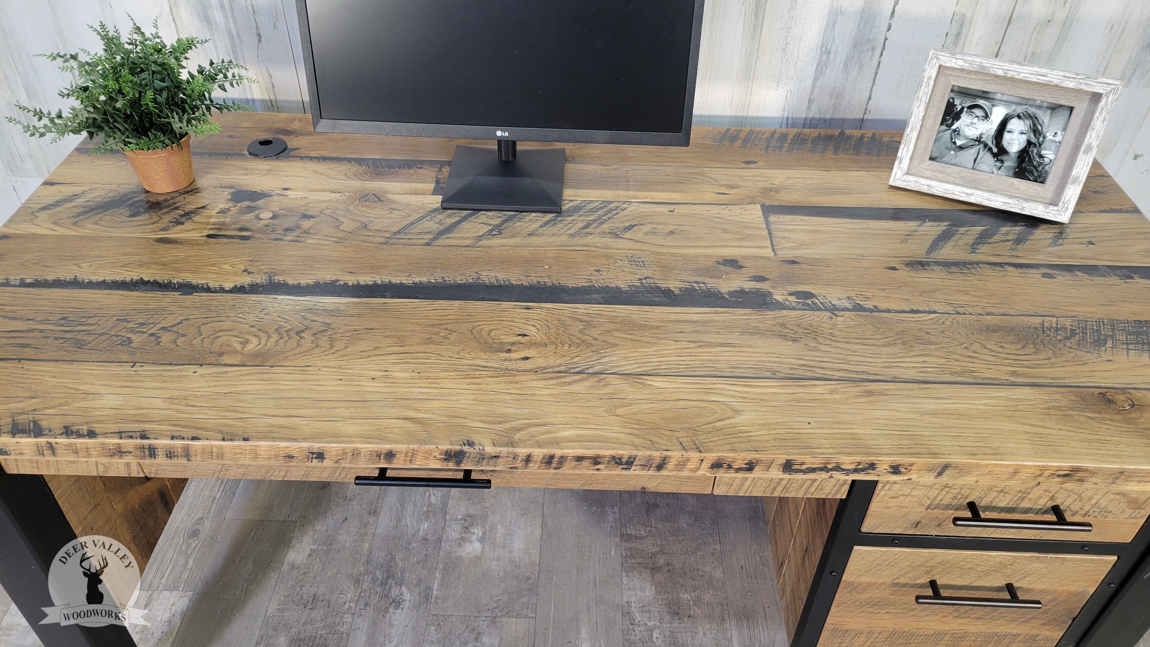 Buy Hand Made Reclaimed Barnwood Desk, Reclaimed Wood Executive Desk