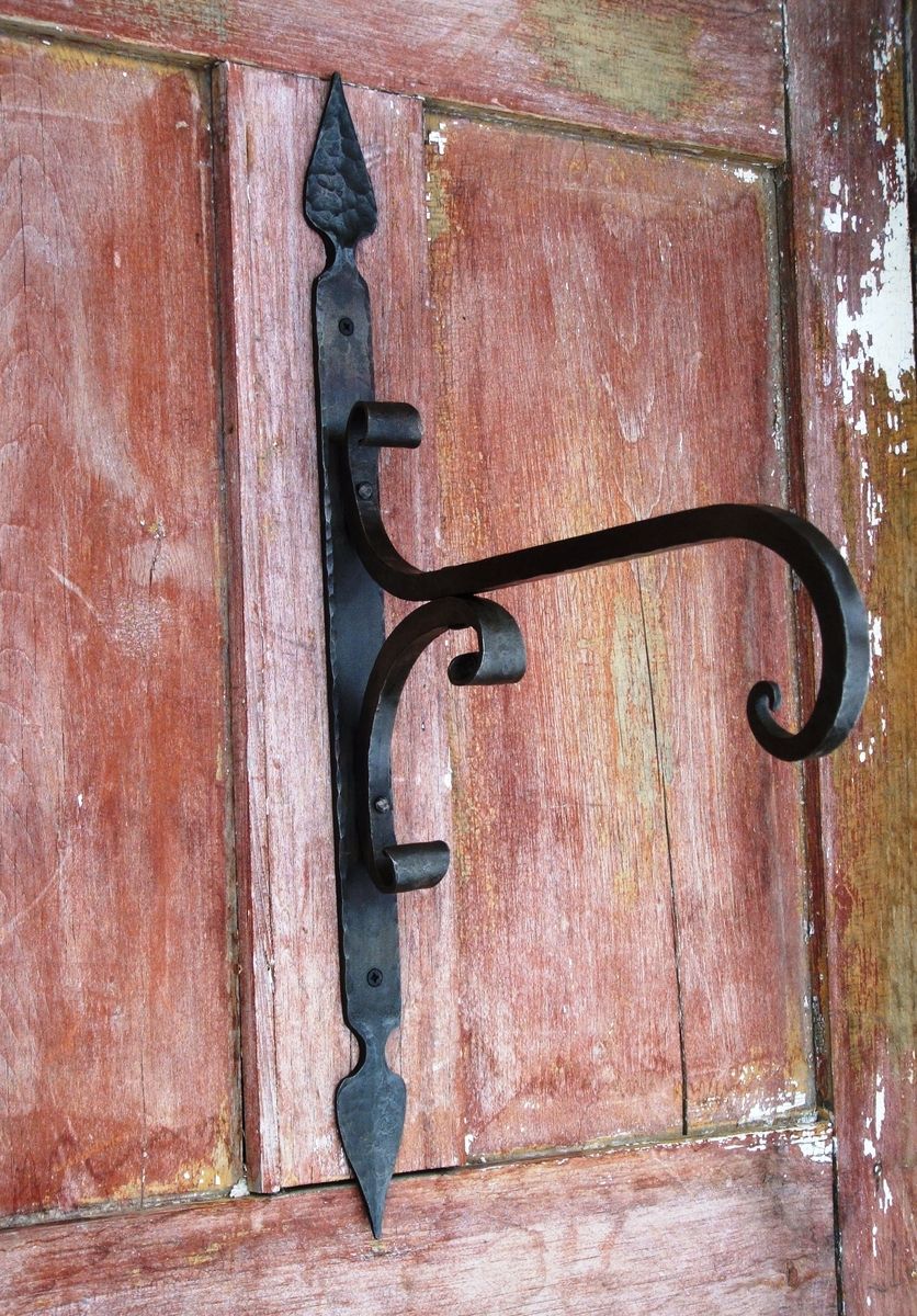 Custom Wrought Iron Plant Hanger by Hawley's Fine Woodworking