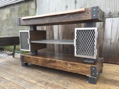 Buy a Hand Crafted Rustic Industrial Wine Bar/Buffet Table 