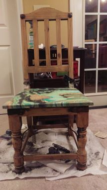 Custom Made Hand Painted Wooden Chair