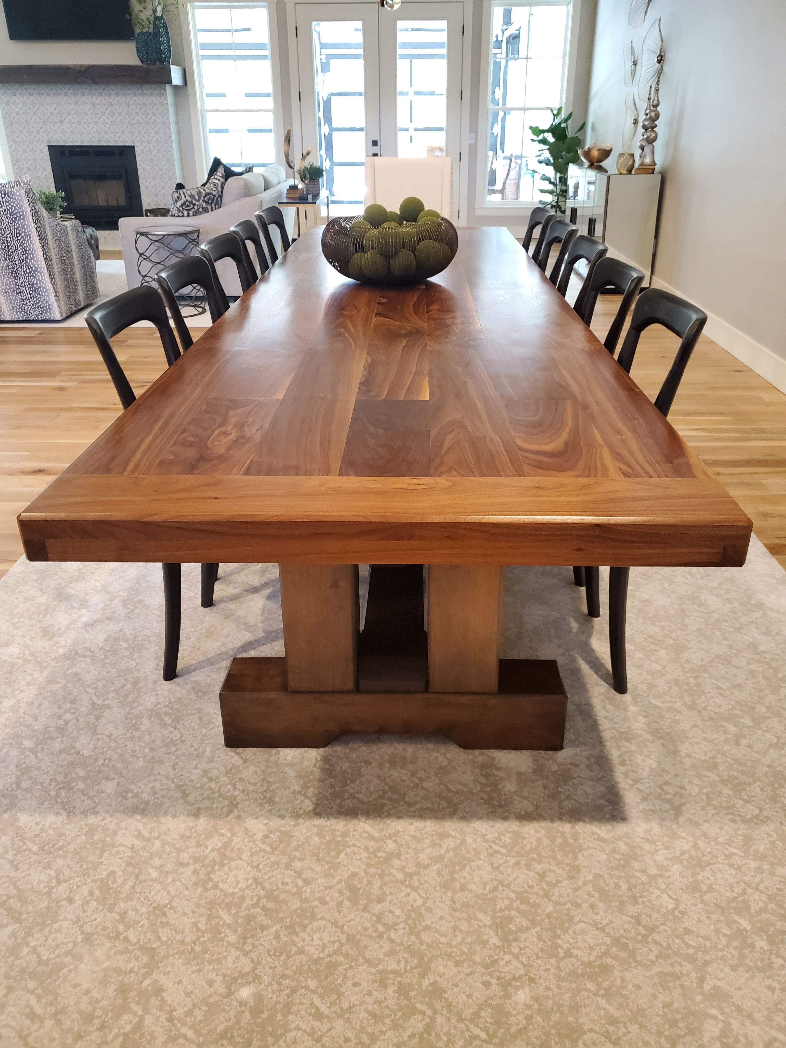 Hand Crafted Long Beautiful Kitchen Table by MH Woodworks, Inv