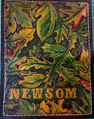 Custom Made Custom Hand Tooled Leather Check Book Cover