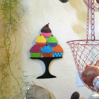 Custom Made Handmade Upcycled Metal Tropical Lime Cupcake Wall Art Sculpture