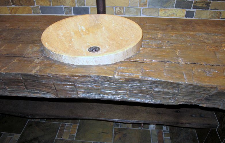 Custom Bathroom Countertops custom rustic bathroom vanity countertop - reclaimed barnwood Custom Bathroom Countertops custom rustic bathroom vanity countertop - reclaimed barnwood