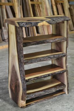 Custom Made Live Edge Walnut Bookcase