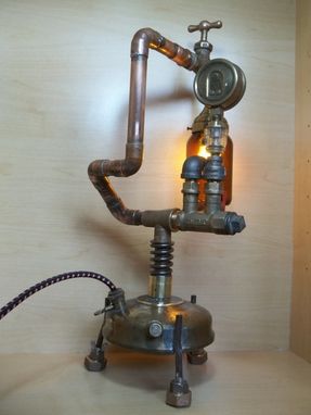 Custom Made Industrial Steampunk Repurposed Upcycled Vintage Optimus No. 100 Camp Stove Table Lamp