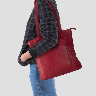 Custom Made Leather Tote Bag For Women Genuine Soft Chicago Buff Elegant Shopper Shoulder Bags