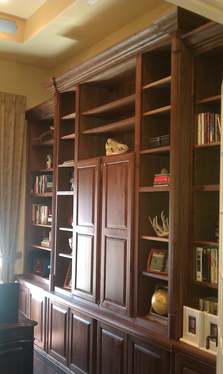 Custom Walnut Built In Wall Unit by Top Quality Cabinets | CustomMade.com