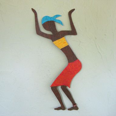 Custom Made Art Wall Sculpture Caribbean Dancer Upcycled Metal Wall Decor African Wall Art