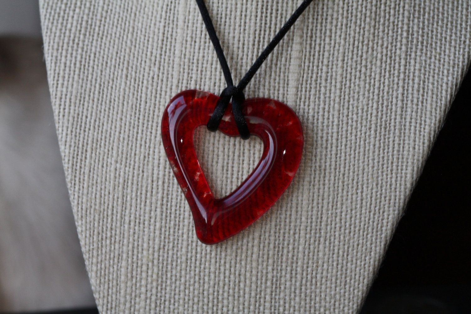 Custom Fused Glass Heart Pendant by J.M. Fusions LLC