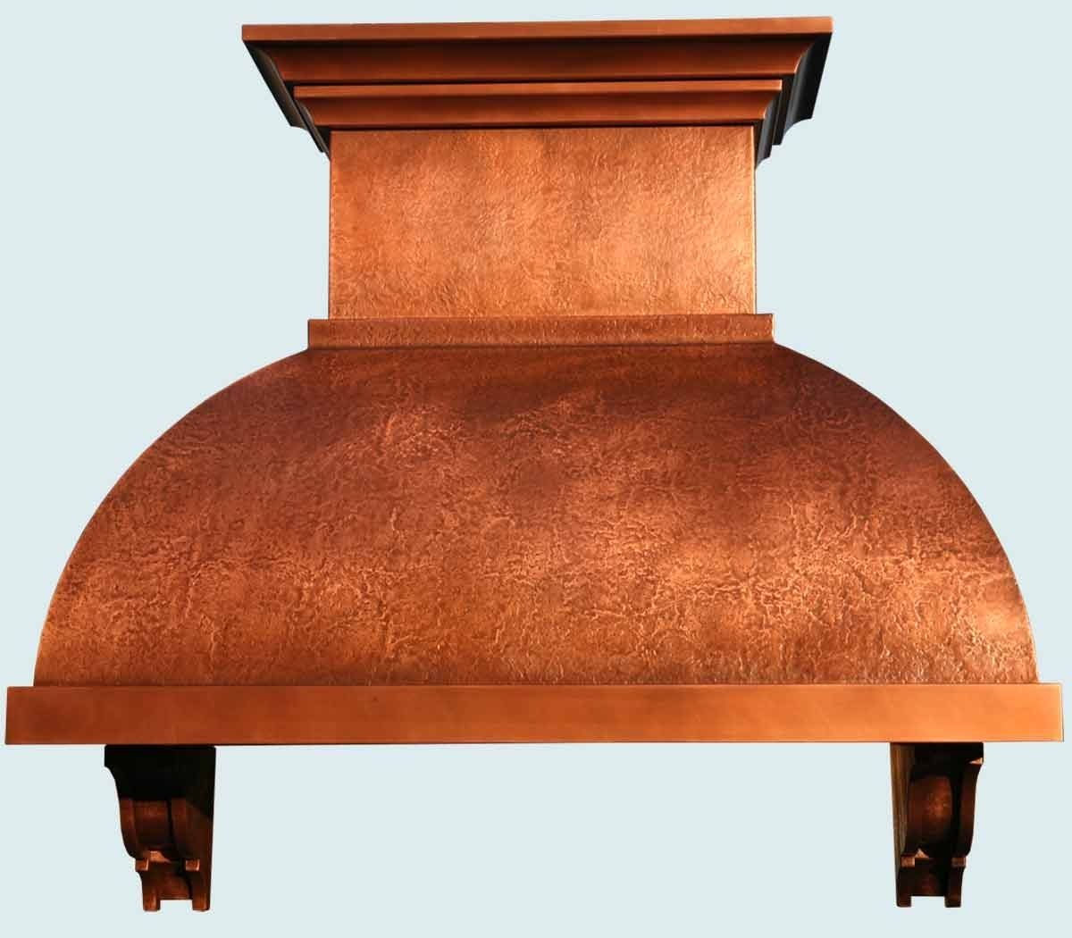 Hand Made Copper Range Hood With Corbels & Stack by Handcrafted Metal