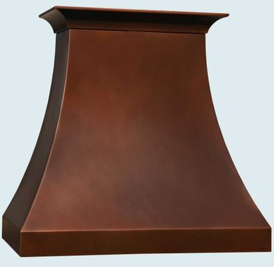 Custom Made Copper Range Hood With Dark Patina