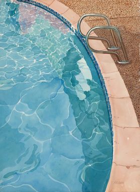 Custom Made Swimming Pool Watercolor Paintings