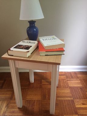 Custom Made Small End Table With Simple Inlay